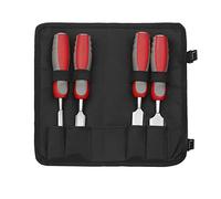 KOSINGNA 5pcs Wood Chisel Set For Carpentry with Storage Bag Non-slip Handle Woodworking Wood Carving Bench Chisel Sets Sharp Wood Bevel s with Steel Strike Cap