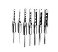 KOSINGNA 7pcs Square Hole Bit Woodworking Hole Saw Mosing Chisel Steel Bits Set 1/4 inch, 1/4 inch, 5/16 inch, 3/8 inch, 2/5 inch, 1/2 inch, 1/2 inch for Wood