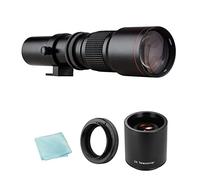 kosingna Camera Super Telephoto Lens 500mm F/8.0-32 Manual Zoom T-Mount + 2X 500mm Teleconverter Lens + T2-EOS Adapter ng Replacement for EOS Rebel T7 T7i T6 T6i T5 80D 77D 700D 70D 60D 50D 5D 6D 7D