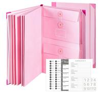 KOSINGNA Document Organizer Folio with 12 Pockets Envelopes in Case I Go Missing Binder Important Fganizer Comes Labels Sticker for Bills Checks Bth Ceficates Estate Planning etc Home School Office