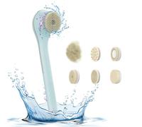 KOSINGNA Electric Body Brush Back Scrubber for Shower Type-C IPX7 Waterproof 3 Gears 6-in-1 Shower Brush Heads Cordless Exfoliating Bath Brush with Long Handle Deep Cleansing for Shower Bathing
