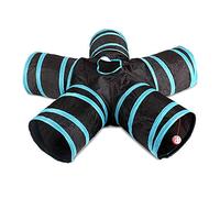 kosingna Indoor Cat Tunnel 5 Way Pet Play Tunnel Collapsible Tunnel Tube Kitty Tunnel Peek Hole Toy Pet Toys for Cats Puppies Rabbits