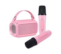 kosingna Mini Karaoke Machine with 2 Wireless Microphones Portable BT Speaker Rechargeable 5W LED Colorful Changing Lighting Handheld Mic Karaoke Speaker Girls Boys Birthday Party Home KTV Set