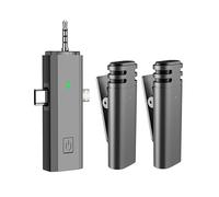 KOSINGNA Mini Wireless Lavalier Microphone 3 in 1 Receiver for Mobile Phone 360° Omnidirectional Lapel Mic Noise Reduction Compatible with Type-C Android Smartphone Tablet for YouTube Facebook Live St