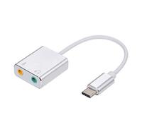 kosingna USB C Type-C External Sound Card Hi-Fi Magic Voice 7.1 CH o Card Adapter USB-C to Jack 3.5mm Earphone Microphone Speaker Replacement for Laptop Pro(Sliver)