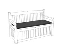 Kosiproducts 2 Seater Bench Seating Pad Cushion to fit Icenic Eden Garden Rattan Furniture 128cm x 50cm (Black) - Bench Not Included