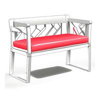 Kosiproducts 2 Seater Outdoor Bench Seating Pad Cushion for Garden Benches Patio 3 Sizes, 12 Colours (Red, BNCH-1 [110x48x5])