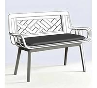 Kosiproducts 2 Seater Outdoor Bench Seating Pad Cushion for Garden Benches Patio 3 Sizes, 12 Colours (Black, BNCH-3 [120X33X5])