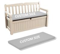 Kosiproducts Custom Bench Cushions, Bespoke Crash Mats, Cut To Size Outdoor and Inddor Seating Pads, Light Grey, 4cm Thick