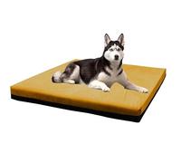 Kosiproducts Non Slip Waterproof Dog Bed Mattress, Plush Velvet Luxury, 225gsm 100% Soft Polyester, Cage Crate Mat, Pet Bed [114cm x 75cm x 10cm, Lemon]