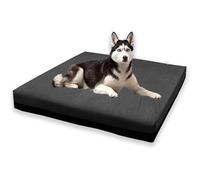 Kosiproducts Non Slip Waterproof Dog Bed Mattress, Plush Velvet Luxury, 225gsm 100% Soft Polyester, Cage Crate Mat, Pet Bed [150cm x 90cm x 10cm, Black]