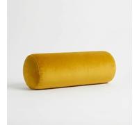 Kosiproducts Round Bolster Cushion Lumbar Support Plush Velvet Pillow Neck Relaxing Soft Virgin Hollow Fibre Filling Roll [75cmx25cm, Lemon]