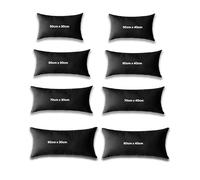 Kosiproducts Throw Rectangle Pillow Cushions + Covers, Water Resistant 100% Polyester, Hollow Fibre Filling [80cmx40cm, Black]