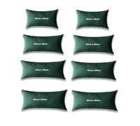 Kosiproducts Throw Rectangle Pillow Cushions + Covers, Water Resistant 100% Polyester, Hollow Fibre Filling [80cmx40cm, Green]