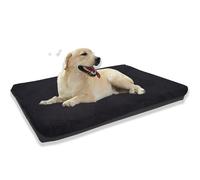 Kosiproducts Waterproof Dog Bed Mattress, Foam, 300gsm Soft Polyester Sherpa Fleece Fabric, Cage Crate Mat, Pet Bed, Removable and Washable Cover [120cm x 90cm x 10cm, Black]