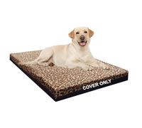 Kosiproducts Waterproof Dog Bed Mattress Non Slip Removable Washable Anti Pill Fleece Fabric Cover Only Leopard Print, To Fit 135cm x 83cm x 10cm