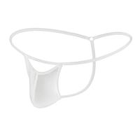KOSIWEGO Men's Thong Underwear Hot Low Rise Comfort T-Back G-String Jockstrap Swimsuit Briefs, White, One Size