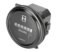 kosiwun Mechanical Hour Meter Gauge 2" Round 12V 24V 48V 72V DC Automotive Engine Hourmeter Replacement for Boat Tractor Lawn Mower Motorcycle Generator