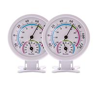 Kosiy LayscoPro Mini Indoor Thermometer Hygrometer Analog 2 in 1 Temperature Humidity Monitor Gauge for Home, Room, Outdoor, Offices, Display Mechanical Diameter 75mm-2 Pack (No Battery Needed)-White