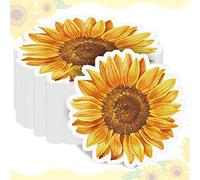 Kosiz 100 Pcs Sunflower Paper Napkins Sun Flower Shaped Cocktail Napkins Floral Guest Napkin Yellow Flower Decorative Hand Towels for Party Summer Birthday Home Supplies