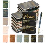 Kosiz 20 Pcs Employee Appreciation Gifts Bulk Inspirational A5 Leather Journal Notebooks with Pens for Coworker Team Volunteer Teacher Nurse Graduation Librarian Gift(Morandi Series,Difference Maker)