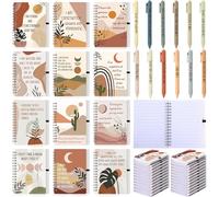 Kosiz 24 Pcs/12 Set Positive Affirmation Gifts Gratitude Spiral Notebooks with Pens Motivational Encouragement Notepads Daily Affirmations Journal for Women (Boho)