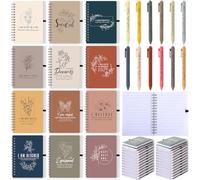 Kosiz 24 Pcs/12 Set Positive Affirmation Gifts Gratitude Spiral Notebooks with Pens Motivational Encouragement Notepads Daily Affirmations Journal for Women Valentine Galentine Gifts (Soft)