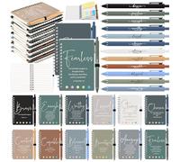 Kosiz 24 Sets Christian Gifts Bulk for Women Men Inspirational Bible Verse Notebooks Prayer Journals and Encouragement Ballpoint Pens Spiral Journals for Sunday School Church (Boho Color)