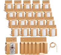 Kosiz 36 Pcs Kraft Mug Boxes Sublimation Coffee Mugs Gift Bags with Window Packaging Storage Box for Shipping Selling Wedding Gift Packaging Wrapping (for 15oz Mug)