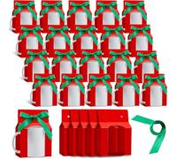Kosiz 36 Pcs Mug Boxes & Gift Packaging Box with Window for Shipping, Selling Gift Mugs (Red & Green for 11oz)