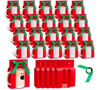 Kosiz 36 Pcs Mug Boxes Sublimation Coffee Mugs Gift Bags with Window Packaging Storage Box for Shipping Selling Chirstmas Gift Packaging Wrapping(for 15oz Mug,Red, Green)