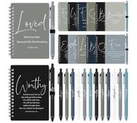 Kosiz 36 Sets Christian Gifts Bulk Christian Notebooks with Pens Inspirational Prayer Journals Bulk A6 Spiral Small Notepads for Women Men Church Members Bible Study Groups (Dark Color)