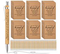 Kosiz 36 Sets Inspirational Pocket Notebooks and Retractable Bamboo Pens, Employee Appreciation Gifts Bulk Encouragement Notepads Thank You Gift for Vet Tech Week Medical Assistants Teacher Staff Team