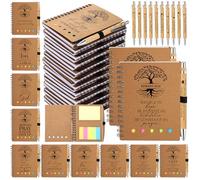 Kosiz 40 Pcs/20 Set Christian Mini Notebook Gift Bulk for Women Men Prayer Journal Spiral with Religious Bible Verse Pen Sticky Note for VBS Church Members Gifts(Kraft,Tree of Life)