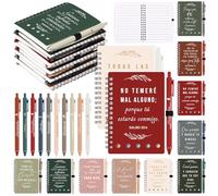 Kosiz 40 Pcs / 20 Set Spanish Christian Gifts Bulk for Women Men Regalos Cristianos En Español Religious Notepads Notebooks Bible Pens for Christmas Church Pastor Clergy Appreciation(Classic)