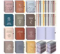 Kosiz 48 Pcs/24 Set Positive Affirmation Gifts Gratitude Spiral Notebooks with Pens Motivational Encouragement Notepads Daily Affirmations Journal for Women Valentine Galentine Gifts (Vibrant)