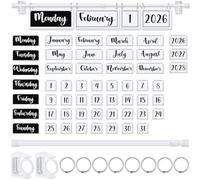 Kosiz Back to School Classroom Flip Calendar with Holder Include 53 Date Cards with Adjustable Holder Bulletin Board Calendar Set Teacher Must-Have Classroom Organization Kit for School Home Supplies