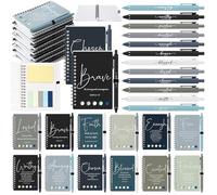 Kosiz Fathers Day Christian Gifts Bulk Inspirational Prayer Journal Christian Scripture Notebook with Bible Pen Religious Church Gift for Women Men Pastor Mom(Simple,Dark Color,24 Sets/48 Pcs)