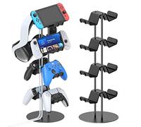 Kosker Controller Stand 4 Tiers with Headset Stand for Desk, Universal Controller Holder Compatible with Xbox PS5 PS4 Nintendo Switch, Headset Hanger & Desk Mounts for 8 Packs Controller