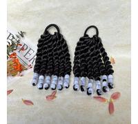 koskusder Kids Ponytail Extension with Beads, Double Strand Twists, Hairstyles for Kids, Cute Kids Braids with Beads, Protective Synthetic Braided Hairstyles for Black Girls