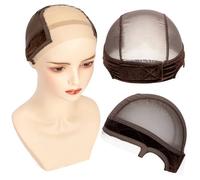 koskusder Wig Cap with Grip Band for Keeping Wigs in Place, Wig Caps for Women, Adjustable Wig Grip Cap Band Elastic Comfortable, HD Transparent Lace Wig Caps (2pcs-4x5-brown)