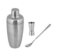 Kosma 3Pc Stainless Steel Cocktail Set - Bar Tools Set with Cocktail Shaker 600ml, Peg Measurer 30x60ml, Mixing Spoon 8"