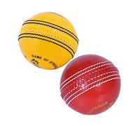Kosma Cricket Incrediball Practice Balls (2 Pack - Red, Yellow) | Traditional Coaching Cricket Ball