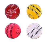 Kosma Cricket Incrediball Practice Balls (4 Pack) Real Bounce Enable Players to Develop their playing Skills without the Risk of Injury - White, Yellow, Red, Pink