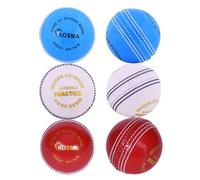 Kosma Cricket Incrediball Practice Balls (6 Pack - 2Pc each Red, White, Blue) Real Bounce allows players to develop their playing skills without the risk of injury | Traditional Coaching Cricket Ball