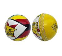 Kosma Hand Stitched 2 piece Leather Cricket Ball |Standard Size - 5.5 oz / 156 grams | Premium Quality Leather Flag Cricket Ball g | Fan Edition - Zimbabwe Flag | Perfect Souvenir & Gift