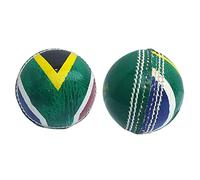 Kosma Hand Stitched Leather Cricket Ball - 5.5 oz (1 Pack) | Fan Edition - South African Flag | Perfect Souvenir & Gift