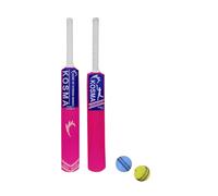 Kosma Junior Kwik Cricket Bat set with 2 Wind balls with seam | Crazy Cricket Bat No 6 (31”)- Pink Colour | Cricket Coaching Equipment