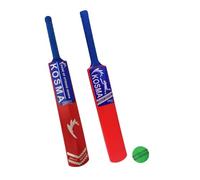 Kosma Kwik Cricket Bat set with 1 Wind ball with seam | Junior Crazy Cricket Bat No 3 (28”) with 1 x Ball & Carry Bag | Cricket Coaching Equipment | Colour -Red