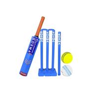 Kosma Kwik Cricket Set |Crazy Cricket Set with bag | Cricket bat No 5 (30”) | 2 x Balls | Wickets set with Bails & Stand | Target Stump with Stand -Turquoise Colour